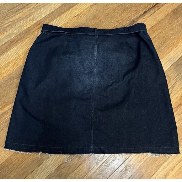 Ashley Stewart Womens Plus Modest Denim Jean Skirt Maxi Dk Wash Pockets 26 - Picture 2 of 3
